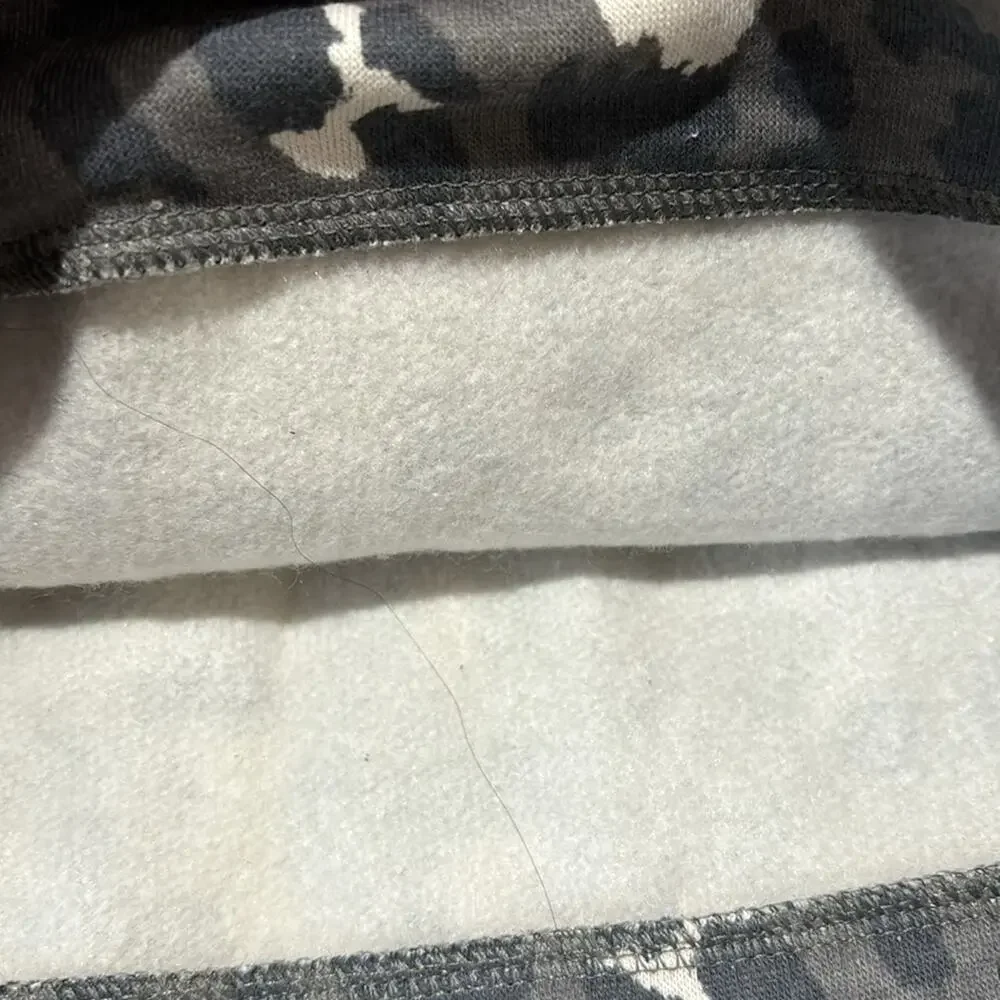 members mark 7/8 animal print grayish perfect at heart flip sequin hoodie NWT